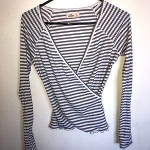 Striped Wrap Top